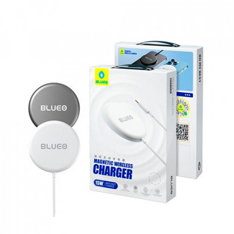 Бездротовий зарядний пристрій Blueo Magnetic Wireless Charger (White)
